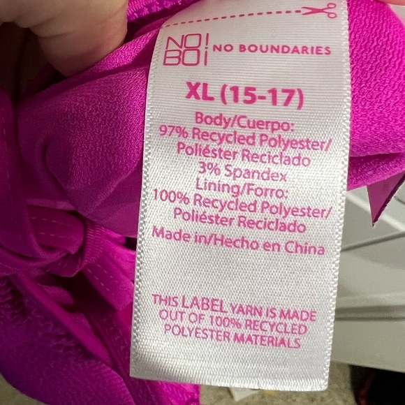 New NWT women’s pink one piece swim suit bathing suit XL NOBO 15-17 - Picture 7 of 10